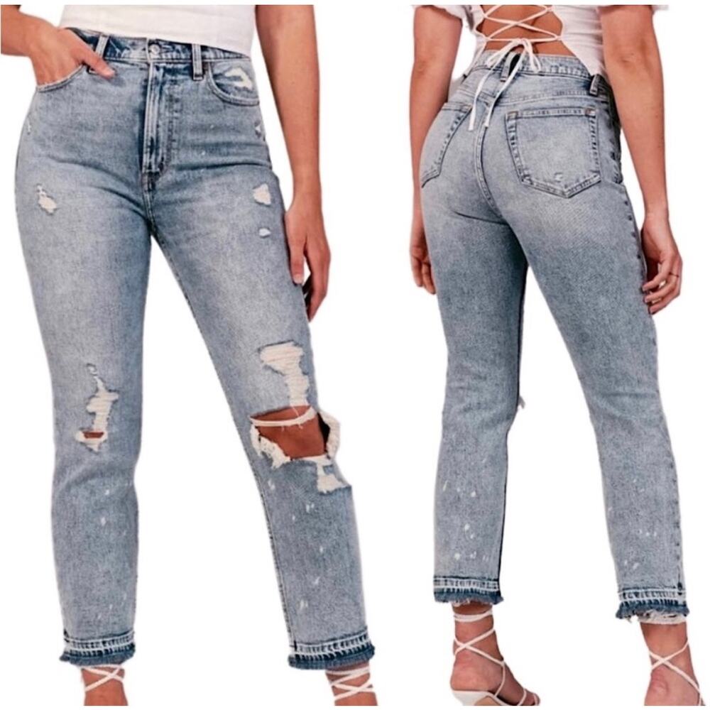 ABERCROMBIE | Ultra High Rise Ankle Straight Jeans | 6